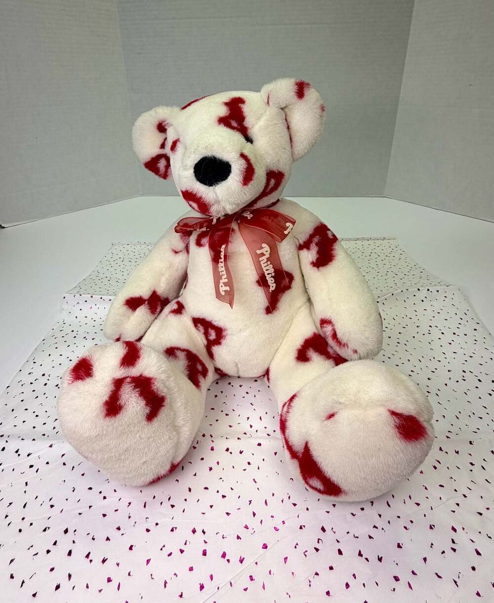 Vintage 2002 Fiesta Philadelphia Phillies 10.5" Jacquard Team Logo Plush Bear